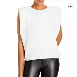 NWT Aqua Shoulder Pad White Tank - Small